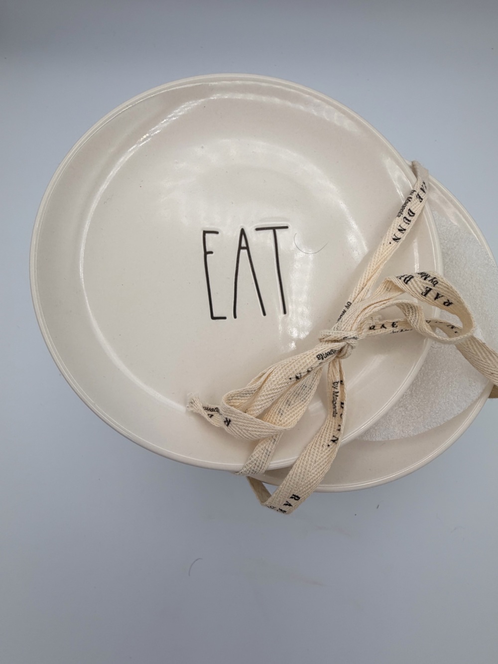 Retired Ray Dunn eat appetizer plates, 6 inches white ceramic set of four